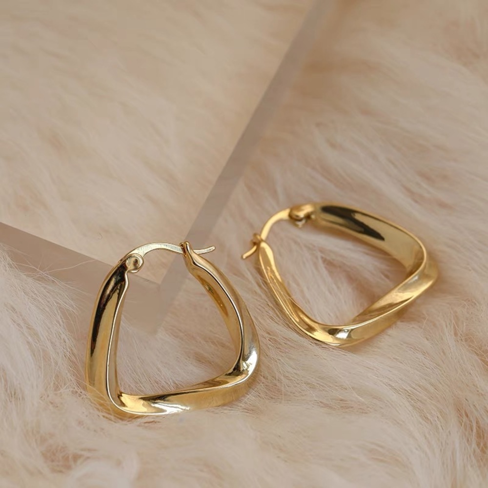 Gold hoop earrings 18k gold plated 925 sterling silver